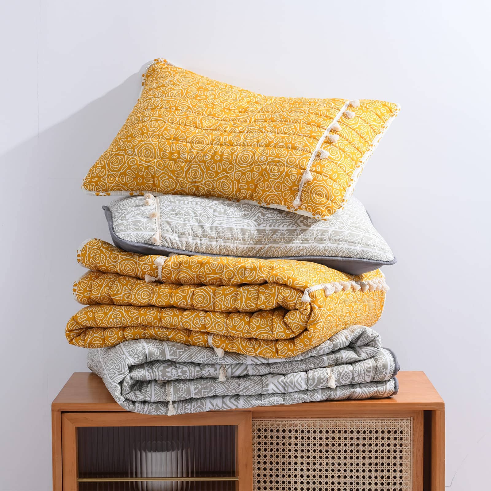 Juego de Edredón King Boho Style Amarillo de HORIMOTE HOME - Imagen 8