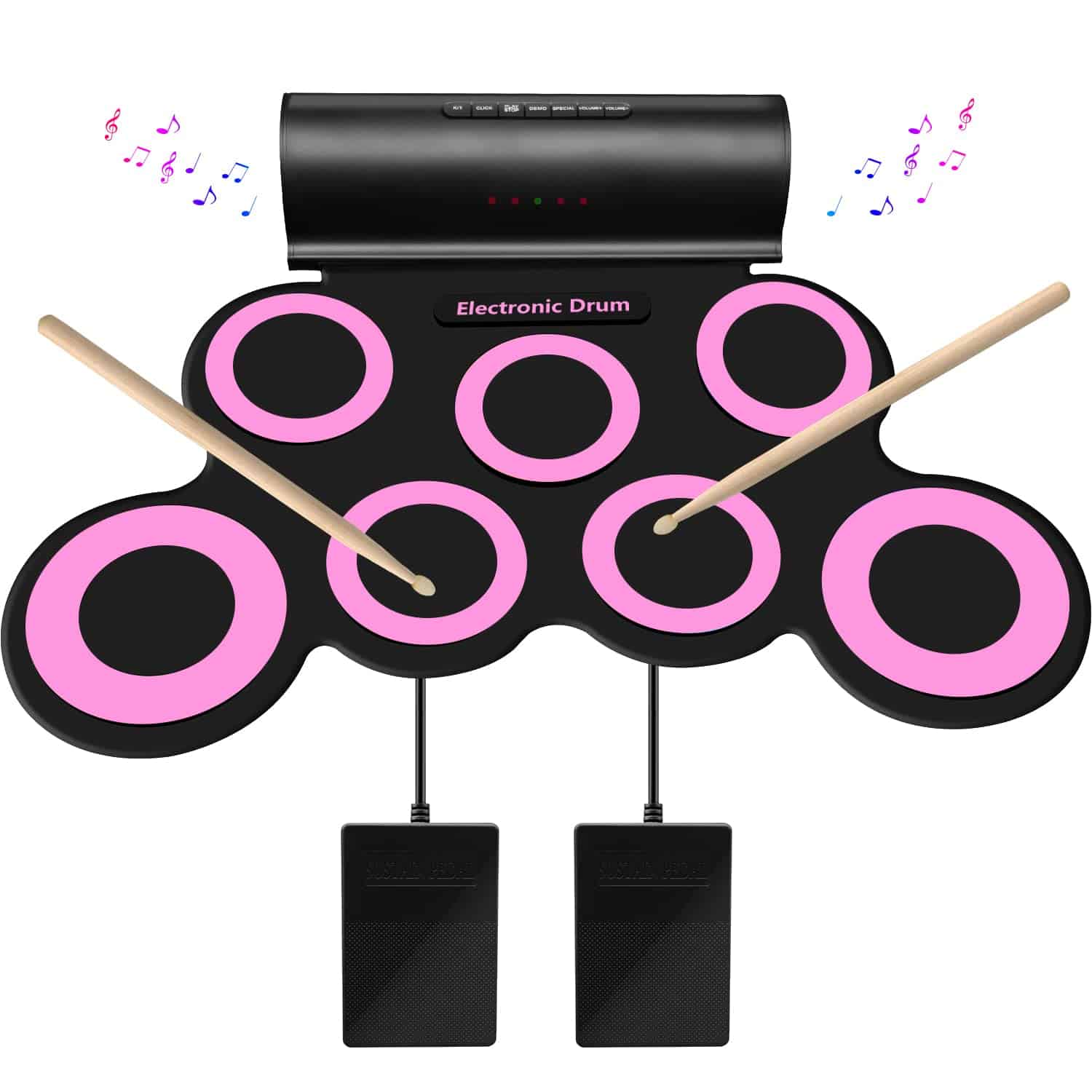 SUNKOO Batería Electrónica, Pad de Práctica de Tambor