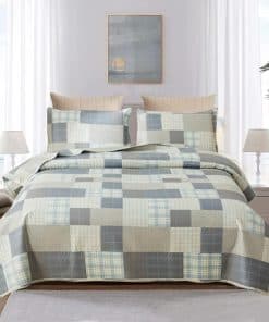 Juego de Colcha Tamaño Queen Cubrecamas Edredón Acolchado