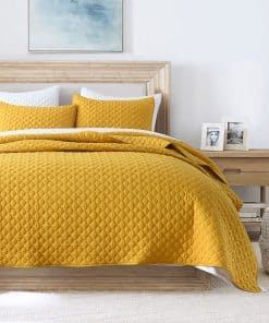Edredón amarillo para cama King Size HORIMOTE HOME, edredón