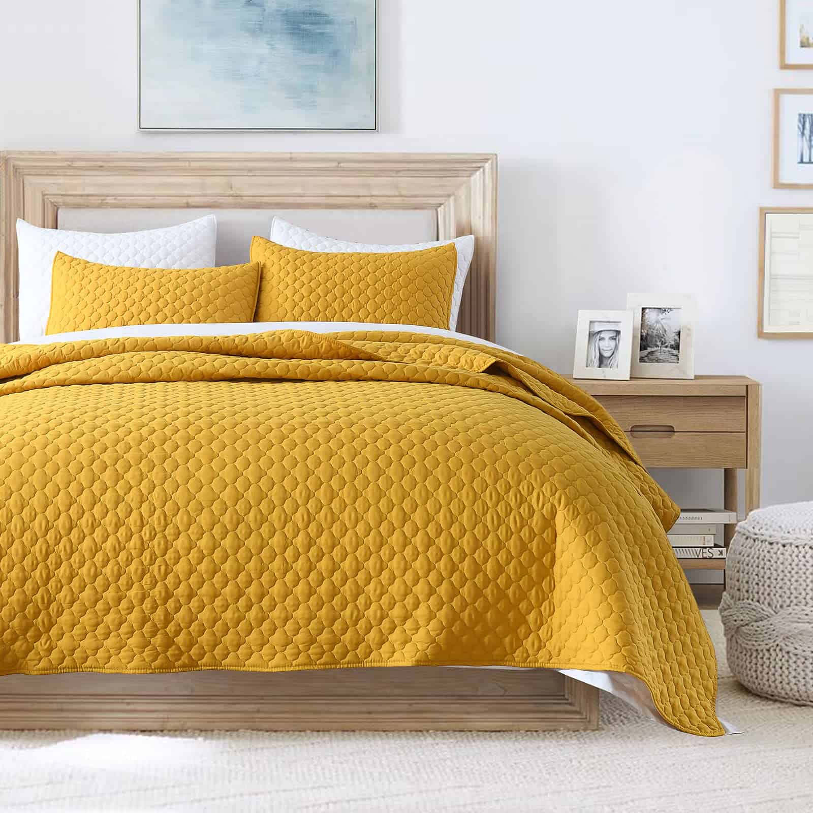 Edredón amarillo para cama King Size HORIMOTE HOME, edredón