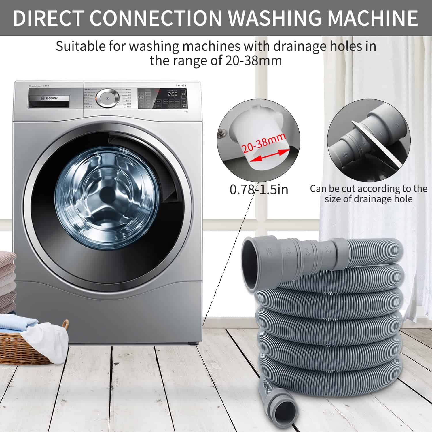 Manguera de desagüe para lavavajillas de 10 pies de largo - Imagen 5