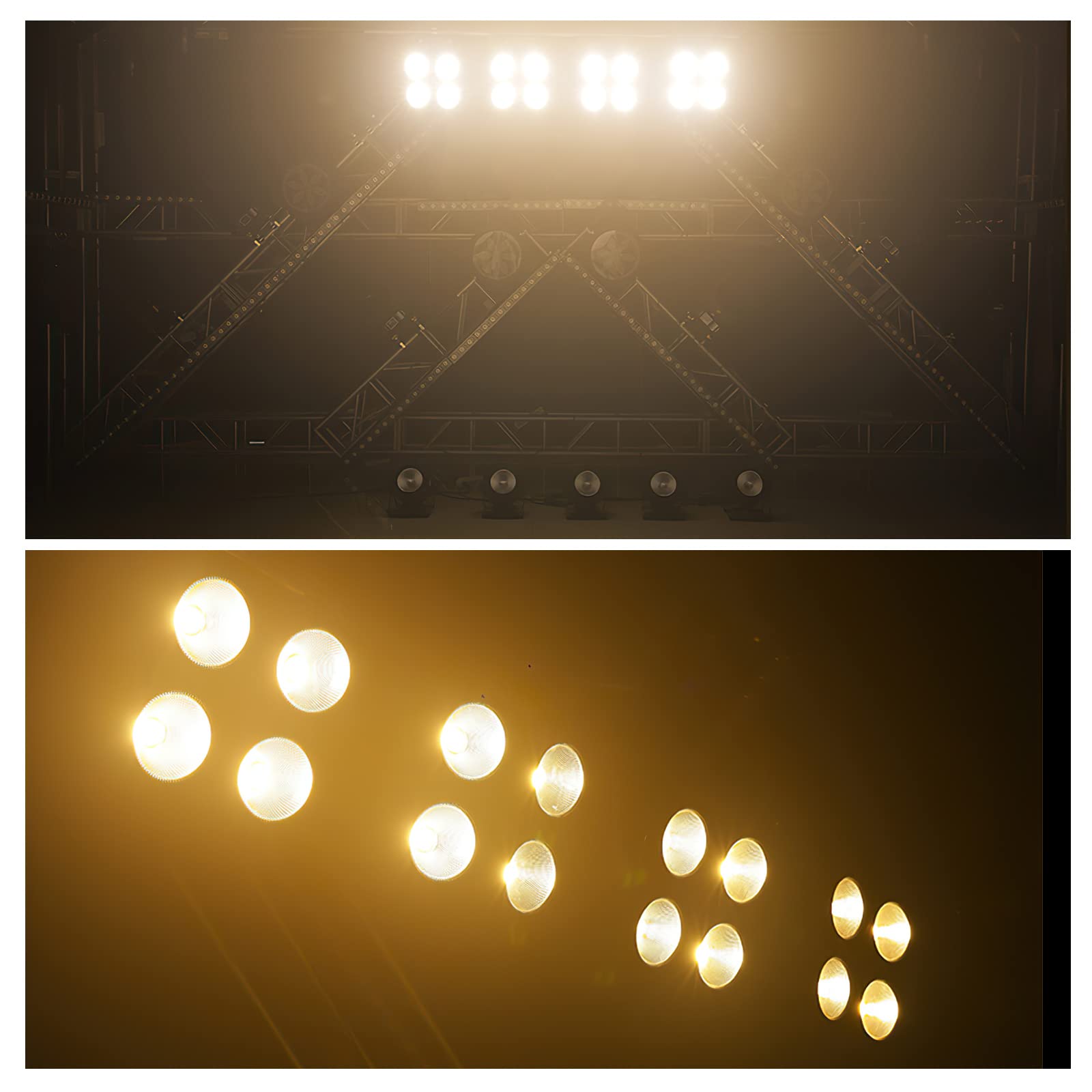 Luces de escenario Par DMX Blinder de 4x100w COB LED , 4 - Imagen 3