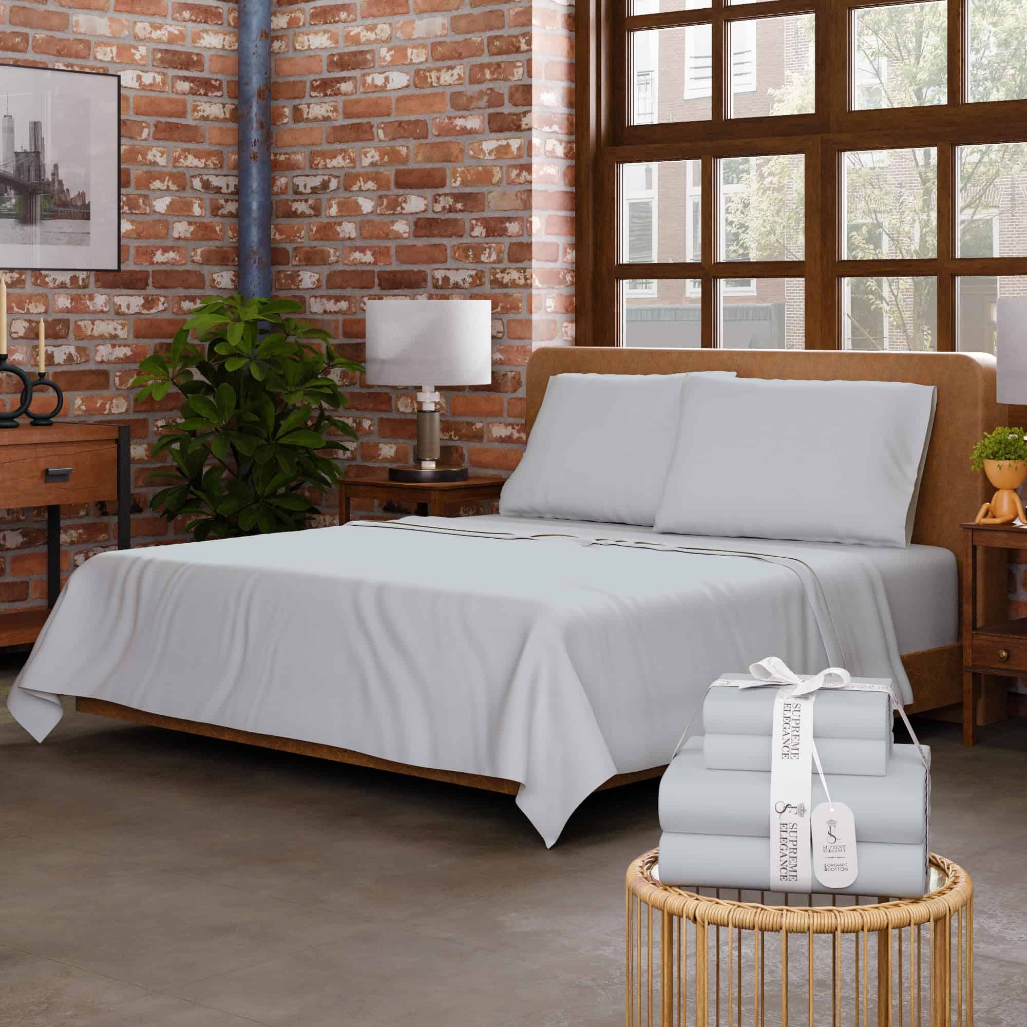 Juego de sábanas Twin 100% algodón SUPREME ELEGANCE,