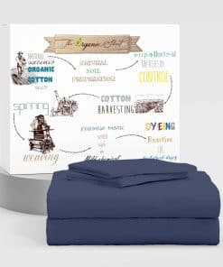 Juego de sábanas King Size en Azul Oscuro SUPREME ELEGANCE,