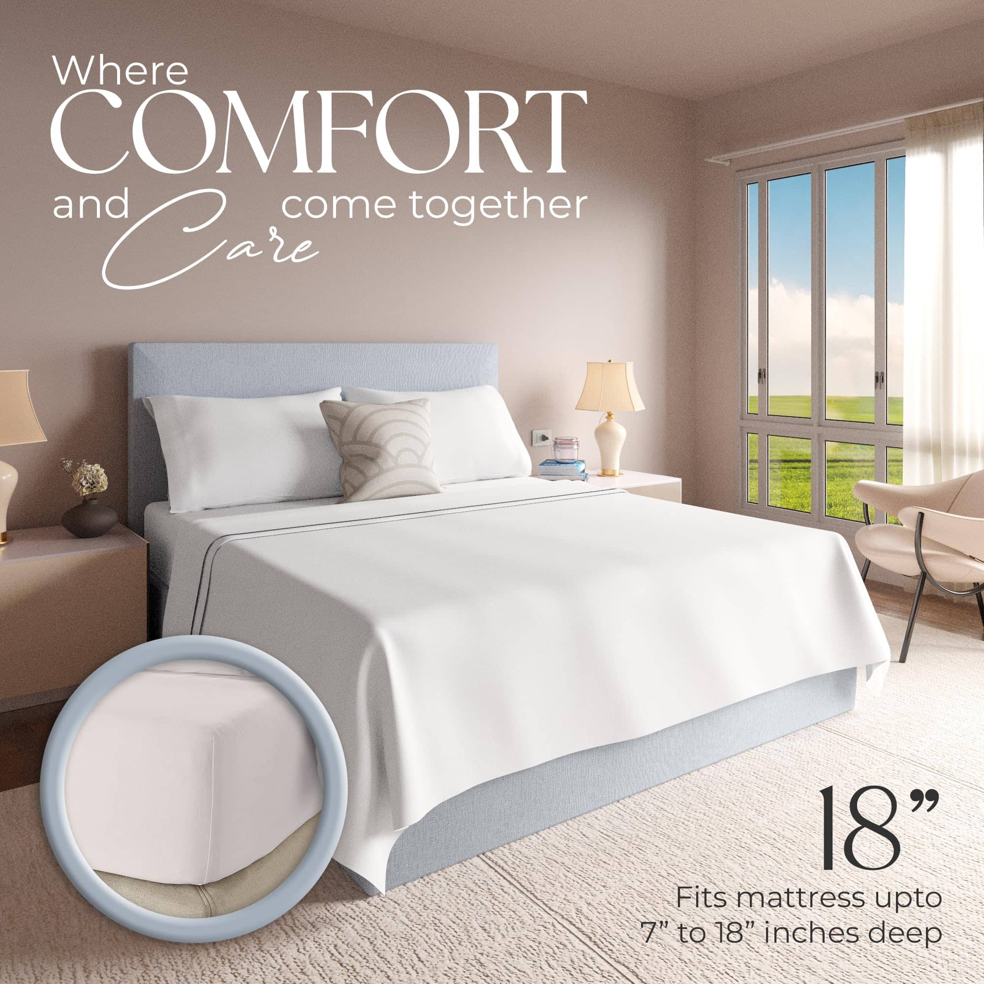 Juego de Sábanas 100% Algodón Twin Arctic White SUPREME - Imagen 3