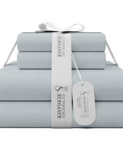 Juego de sábanas King SUPREME ELEGANCE en color gris suave,