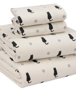 Juego de sábanas de franela RUVANTI tamaño -Negro