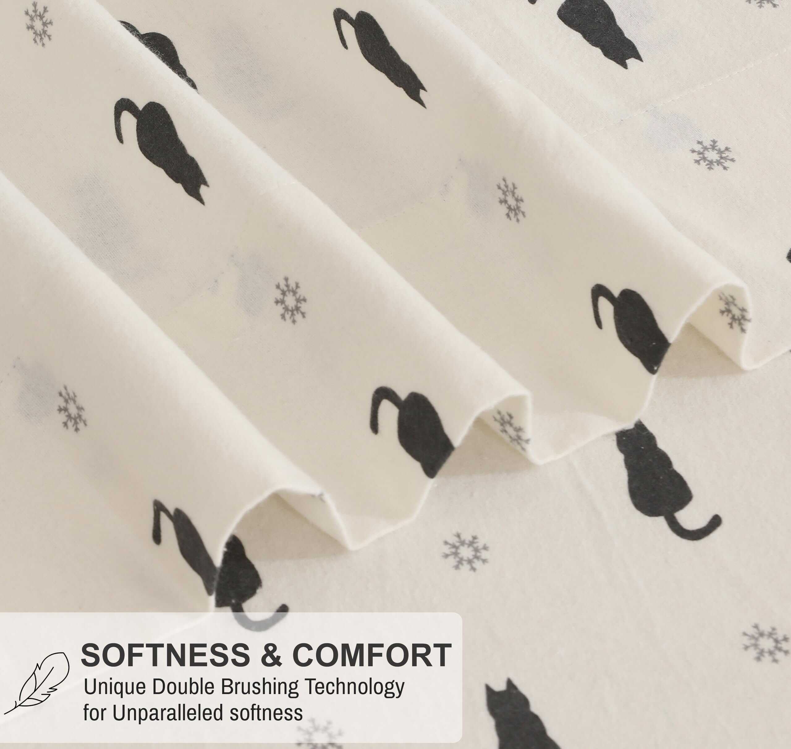 Juego de sábanas de franela RUVANTI tamaño -Negro - Imagen 4