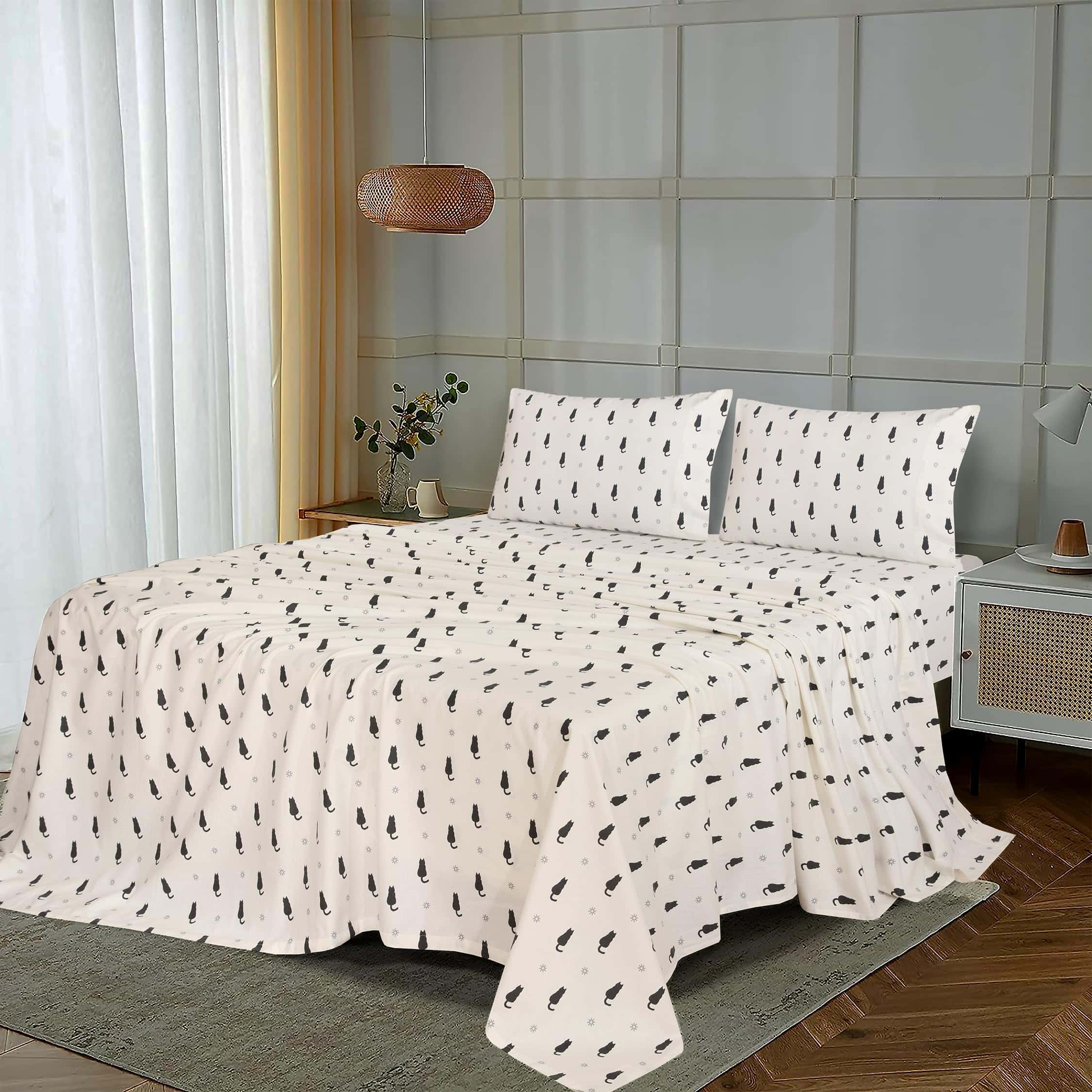 Juego de sábanas de franela RUVANTI tamaño -Negro - Imagen 9