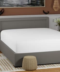 Sábana Ajustable 100% Algodón Blanco Ártico Tamaño Queen -