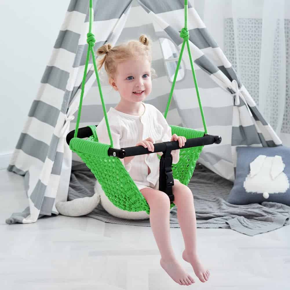 Nets Tribe 2-en-1 Columpio para Niños. Asiento -Verde - Imagen 3