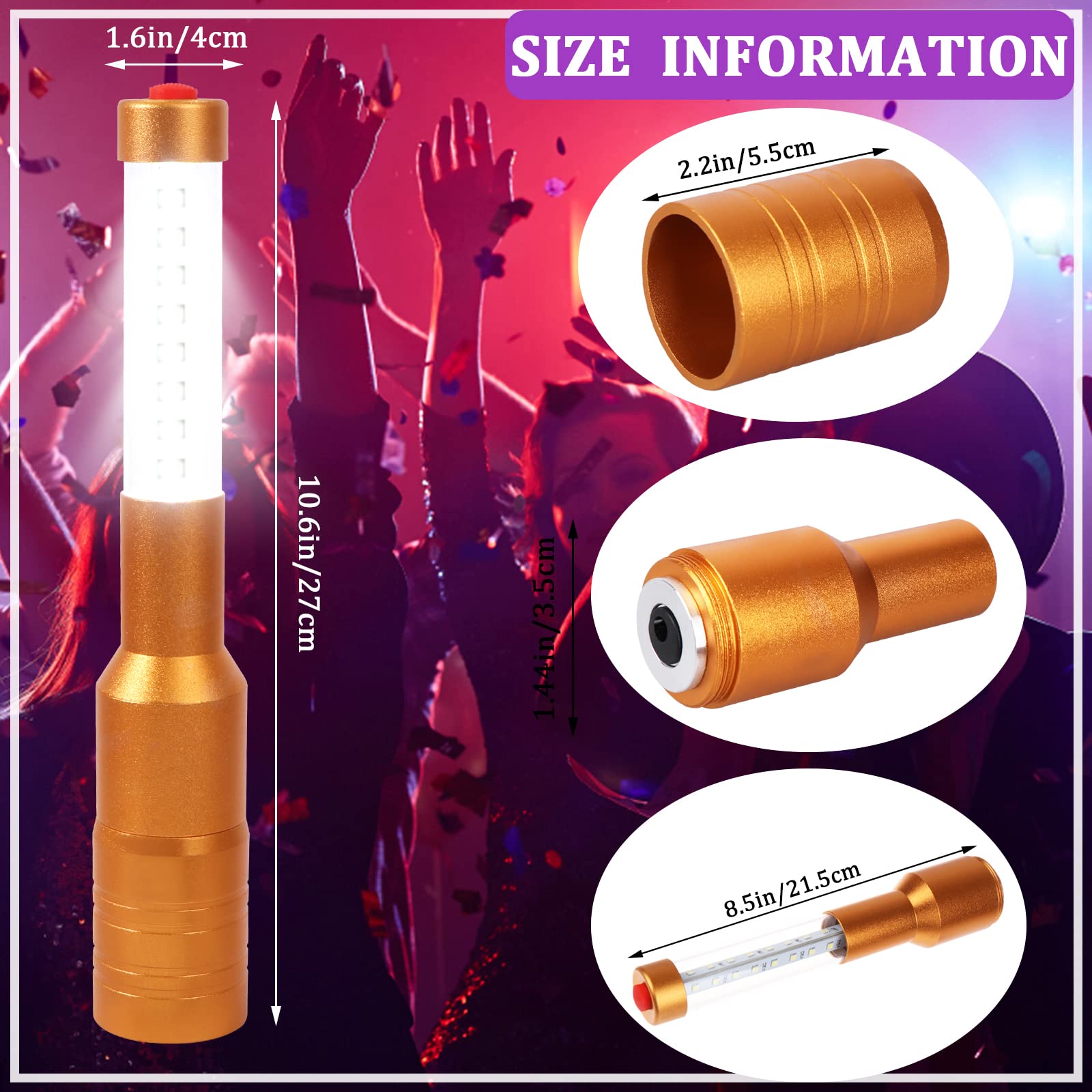 4 Piezas Varita Estroboscópica LED Botella Servicio - Imagen 3