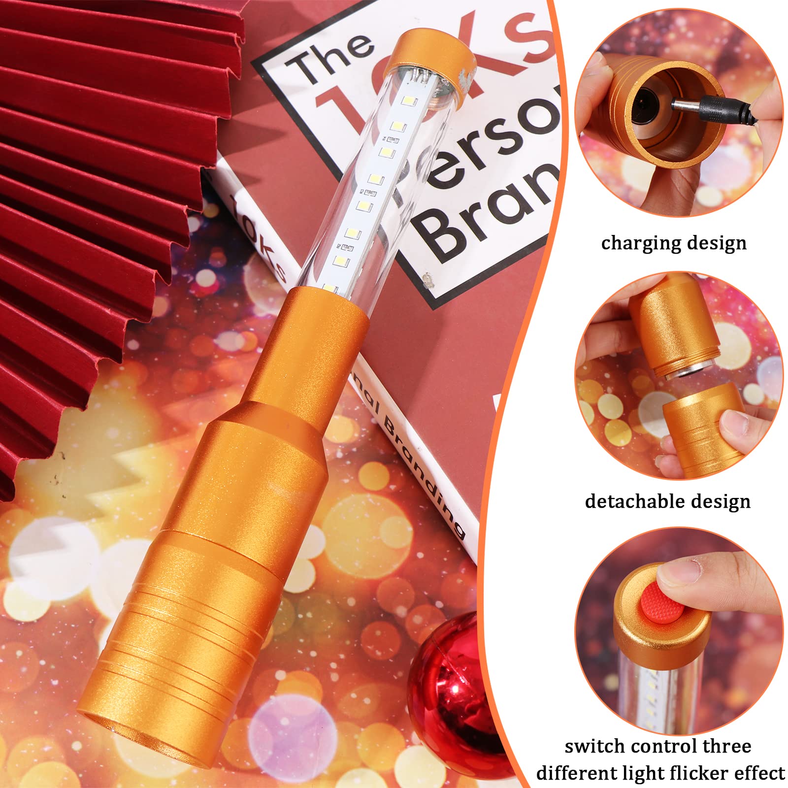 4 Piezas Varita Estroboscópica LED Botella Servicio - Imagen 6