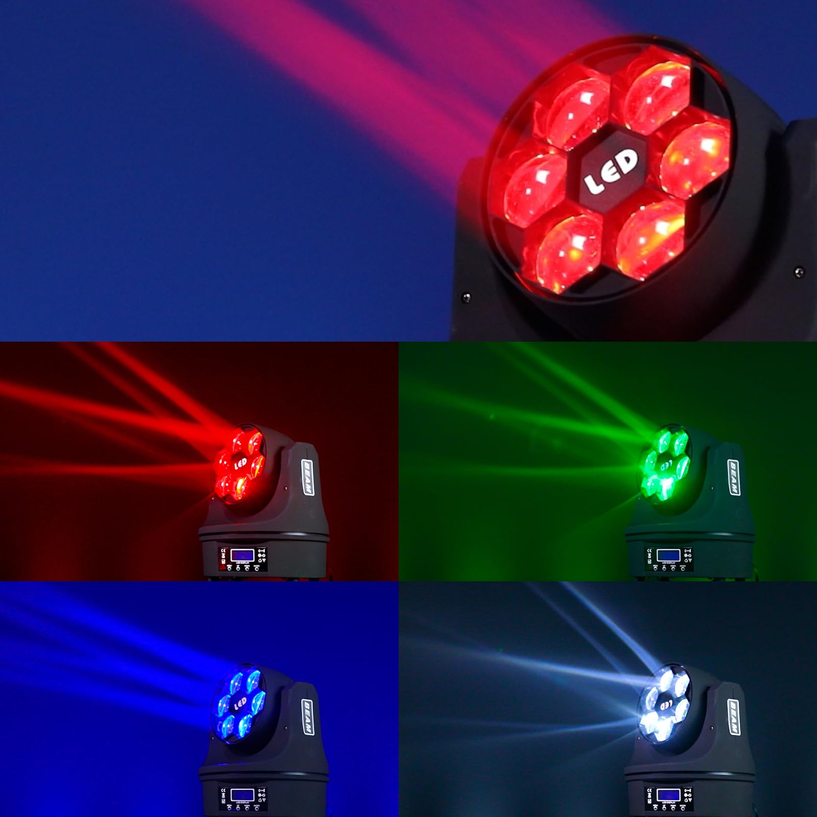6x15W Mini Bee Eye Moving Head DJ Light, 90W LED RGBW Stage - Imagen 7