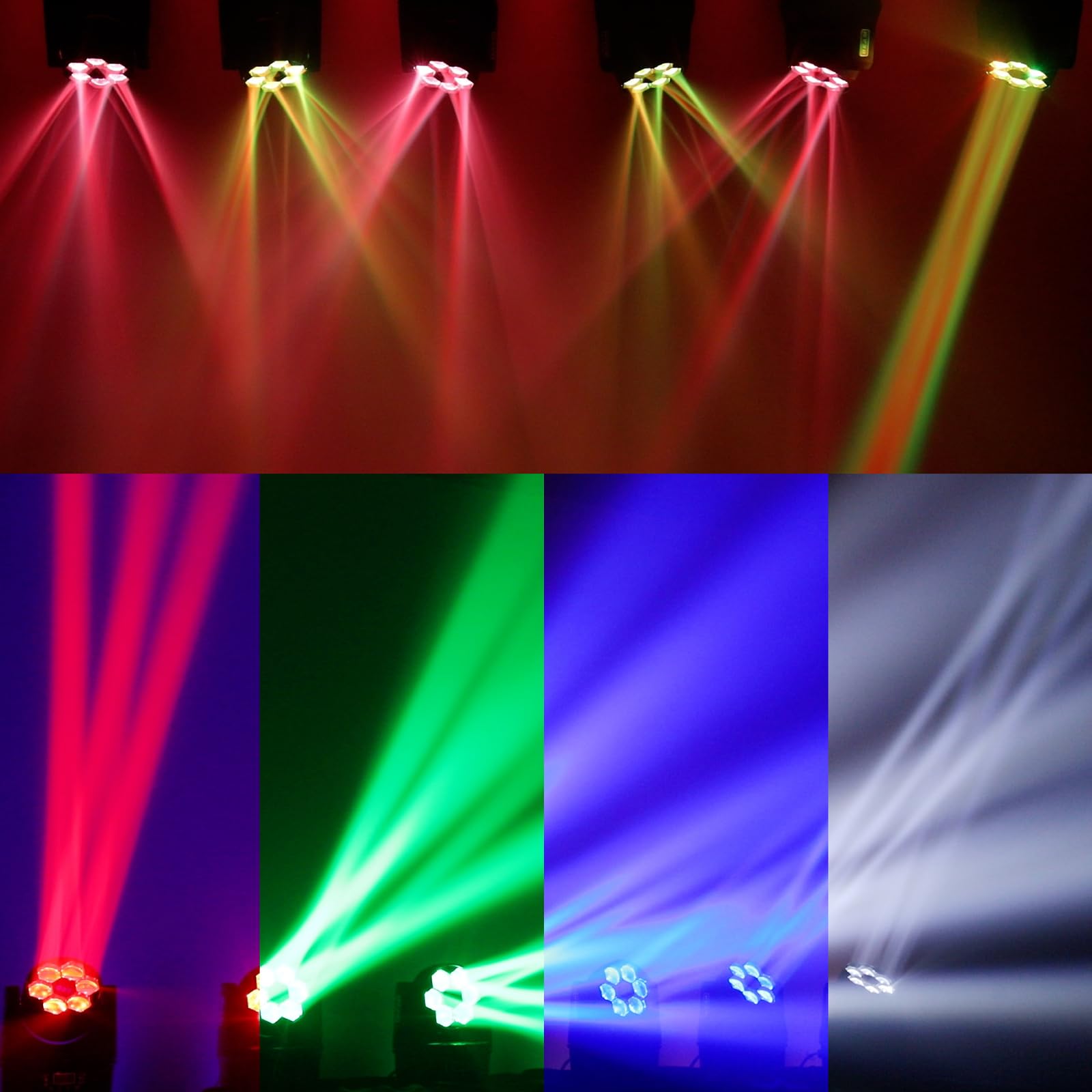 6x15W Mini Bee Eye Moving Head DJ Light, 90W LED RGBW Stage - Imagen 8