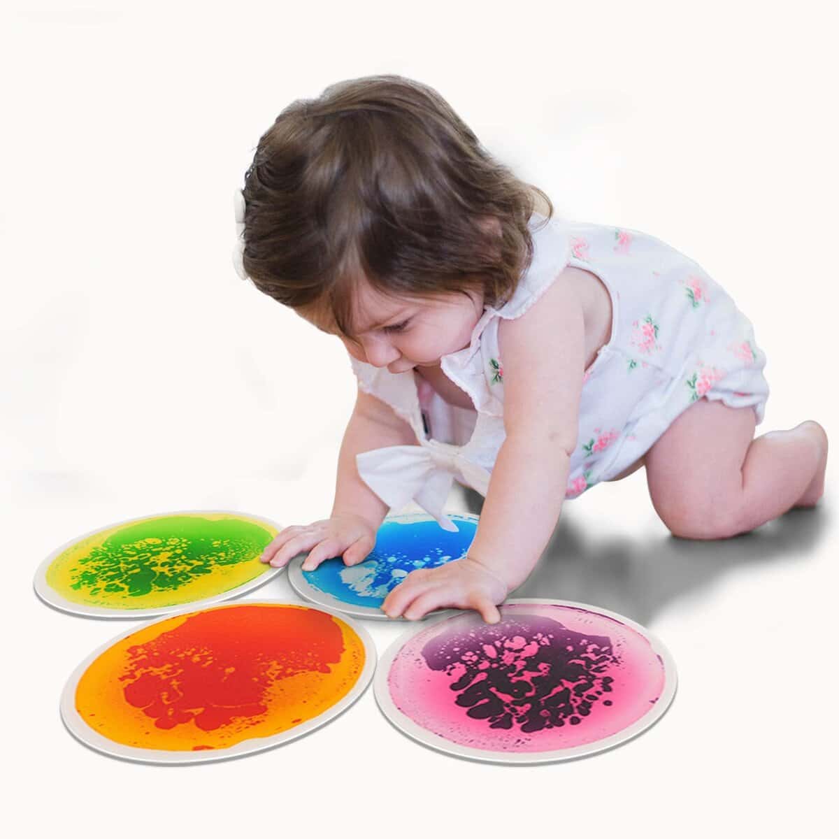 Art3d 4PCS Baldosas Sensoriales Redondas para Niños, Niños