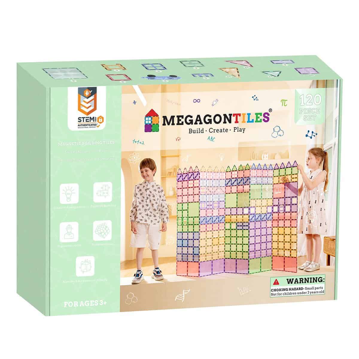 MEGAGONTILES 120PCS Juego de Baldosas Magnéticas