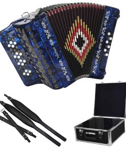 Acordeón SofiaMari NSM3412: 34 Botones, -Azul Profundo de Pe