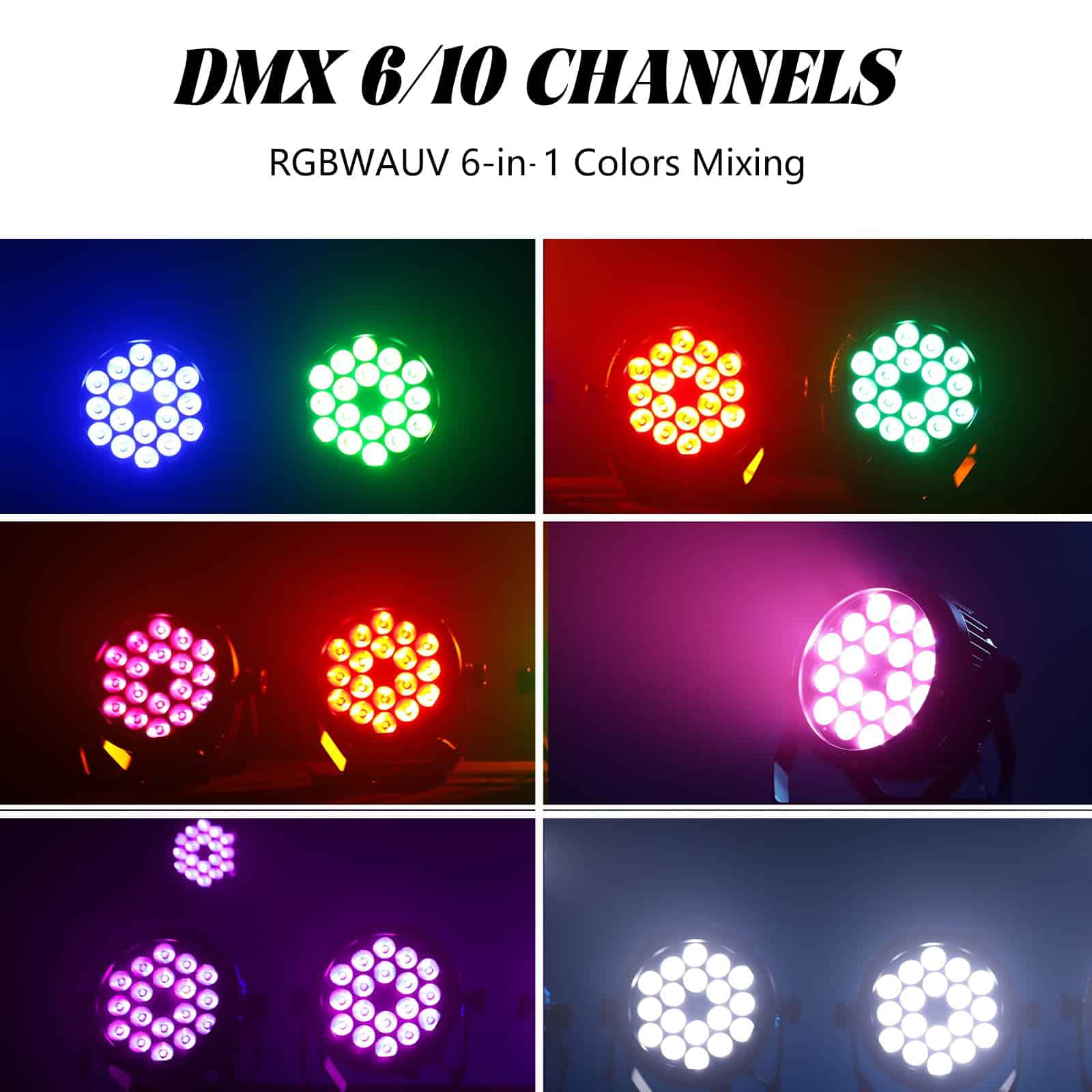 Luces Par LED a Prueba de Agua DJXFLI Luz de Escenario - Imagen 8