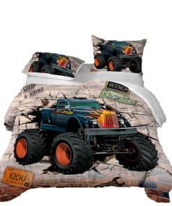 Juego de edredón de Monster Trucks Queen 3D Cartoon,