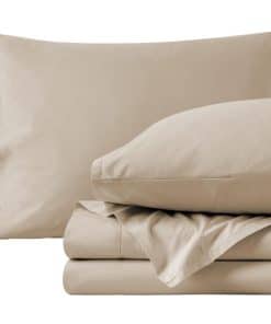 Juego de sábanas 100% algodón orgánico Bare -Beige Francés