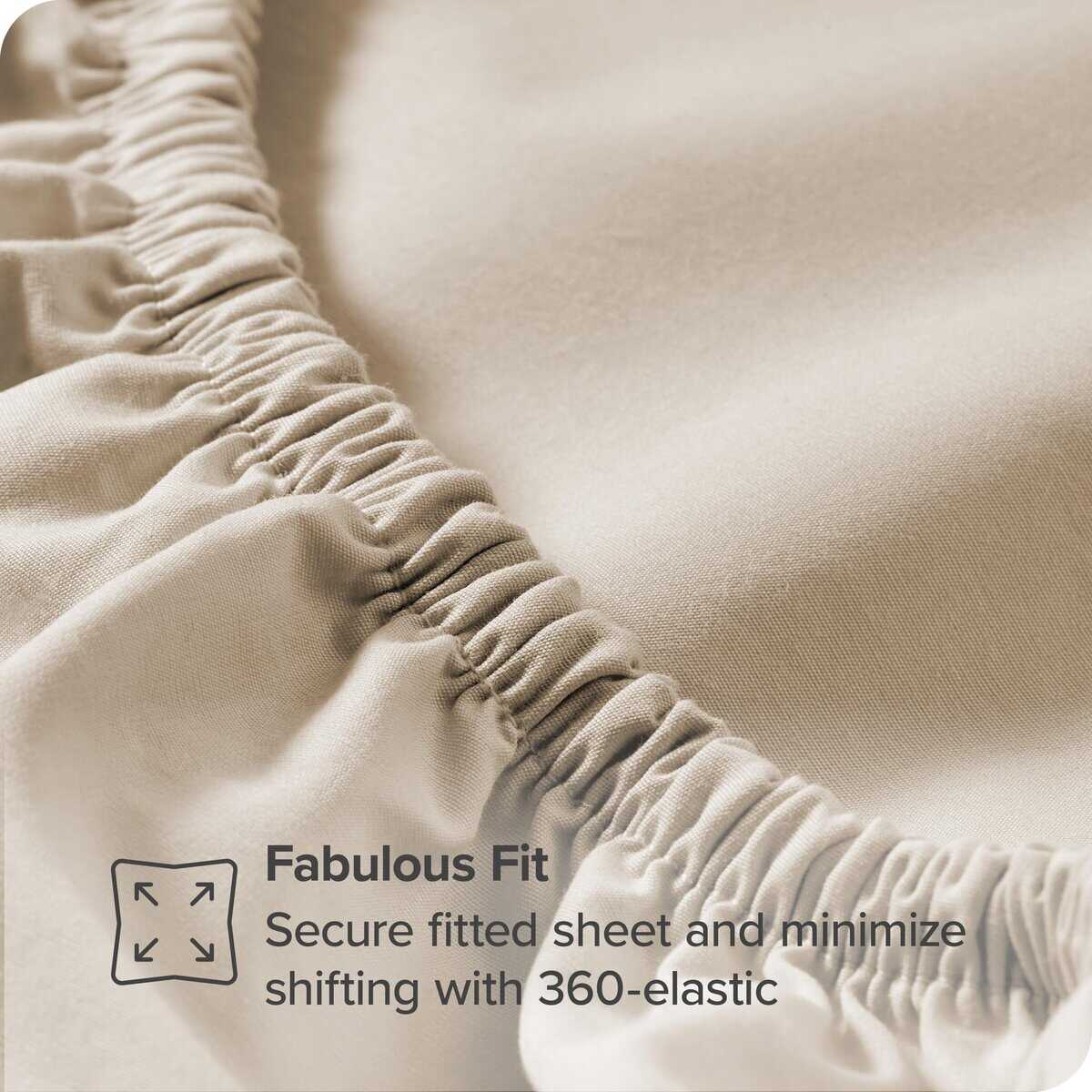Juego de sábanas 100% algodón orgánico Bare -Beige Francés - Imagen 7
