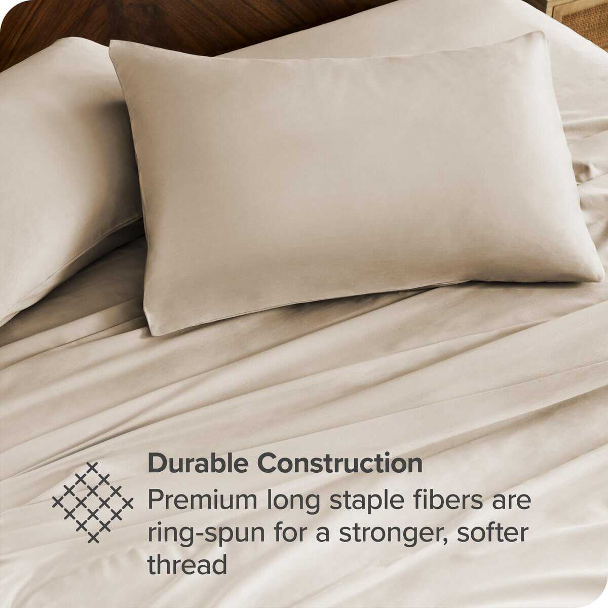 Juego de sábanas 100% algodón orgánico Bare -Beige Francés - Imagen 4