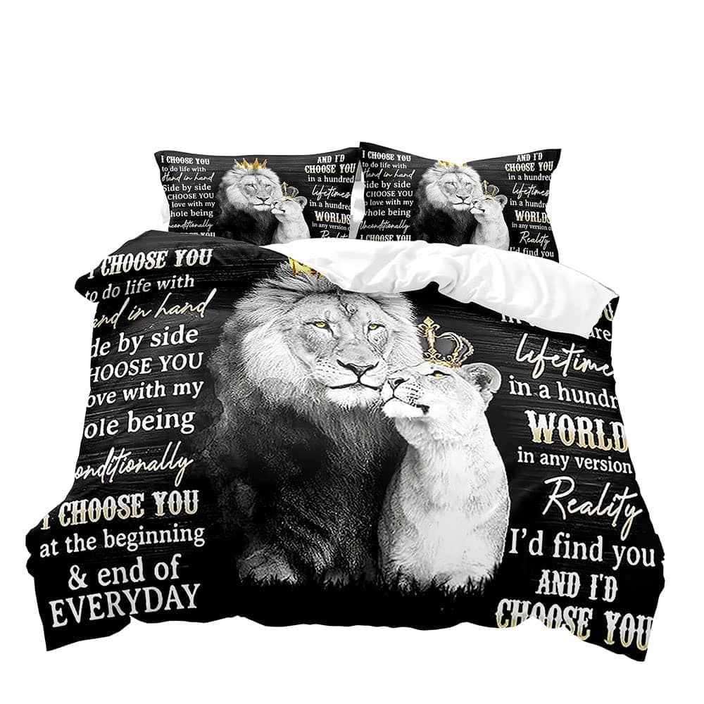 Juego de Ropa de Cama de 3 Piezas Rey y Reina León, Funda - Imagen 3