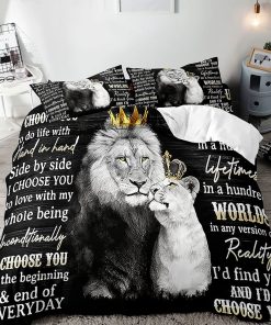 Juego de Ropa de Cama de 3 Piezas Rey y Reina León, Funda