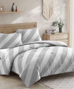 Juego de Edredón Walensee Twin Clipped Jacquard Sripe 100%