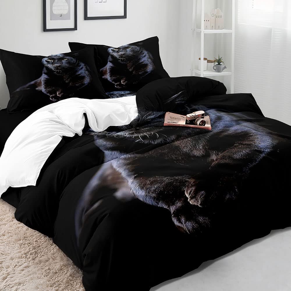 Conjunto de Ropa de Cama Panthera Negra de VIVIHOME, Funda - Imagen 4