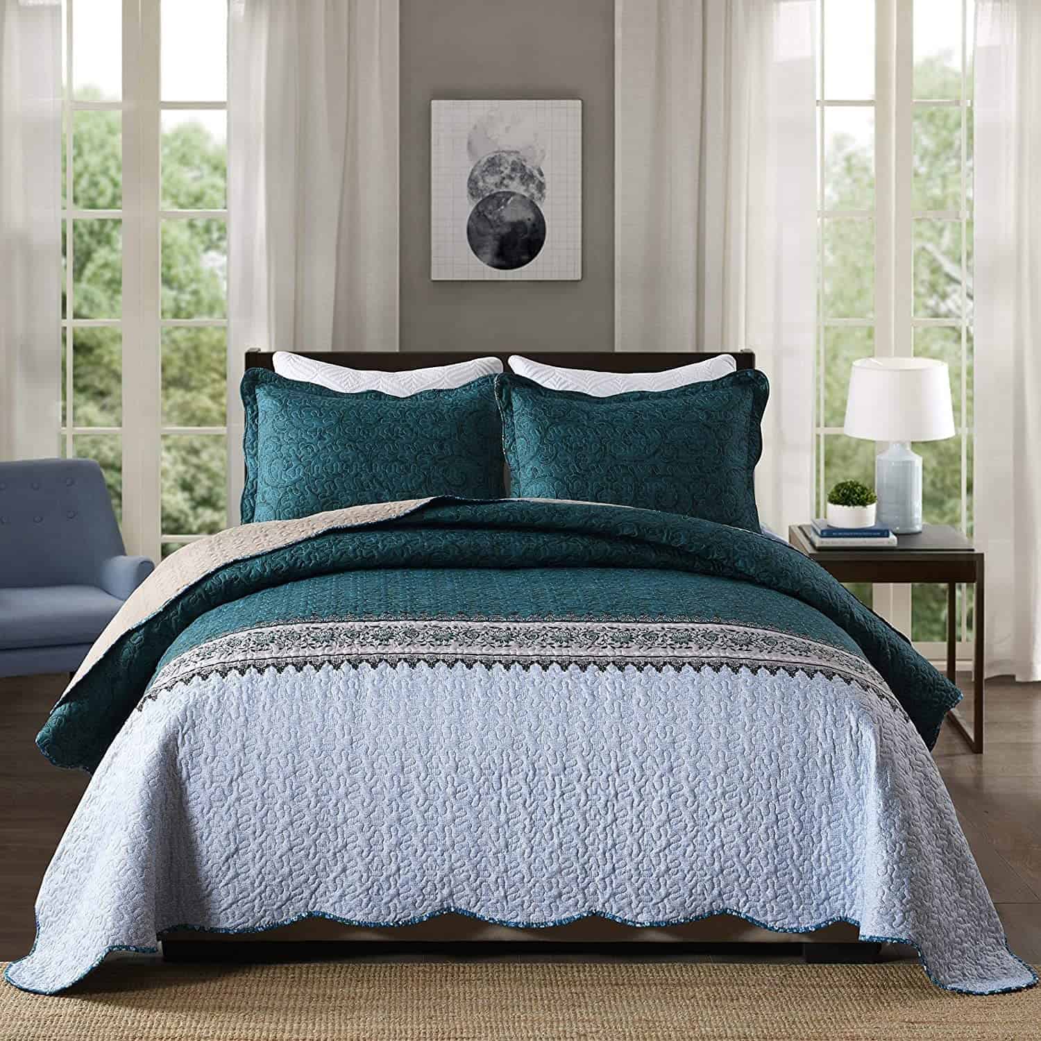 Juego de Cubrecama Travan de 3 Piezas tamaño King con