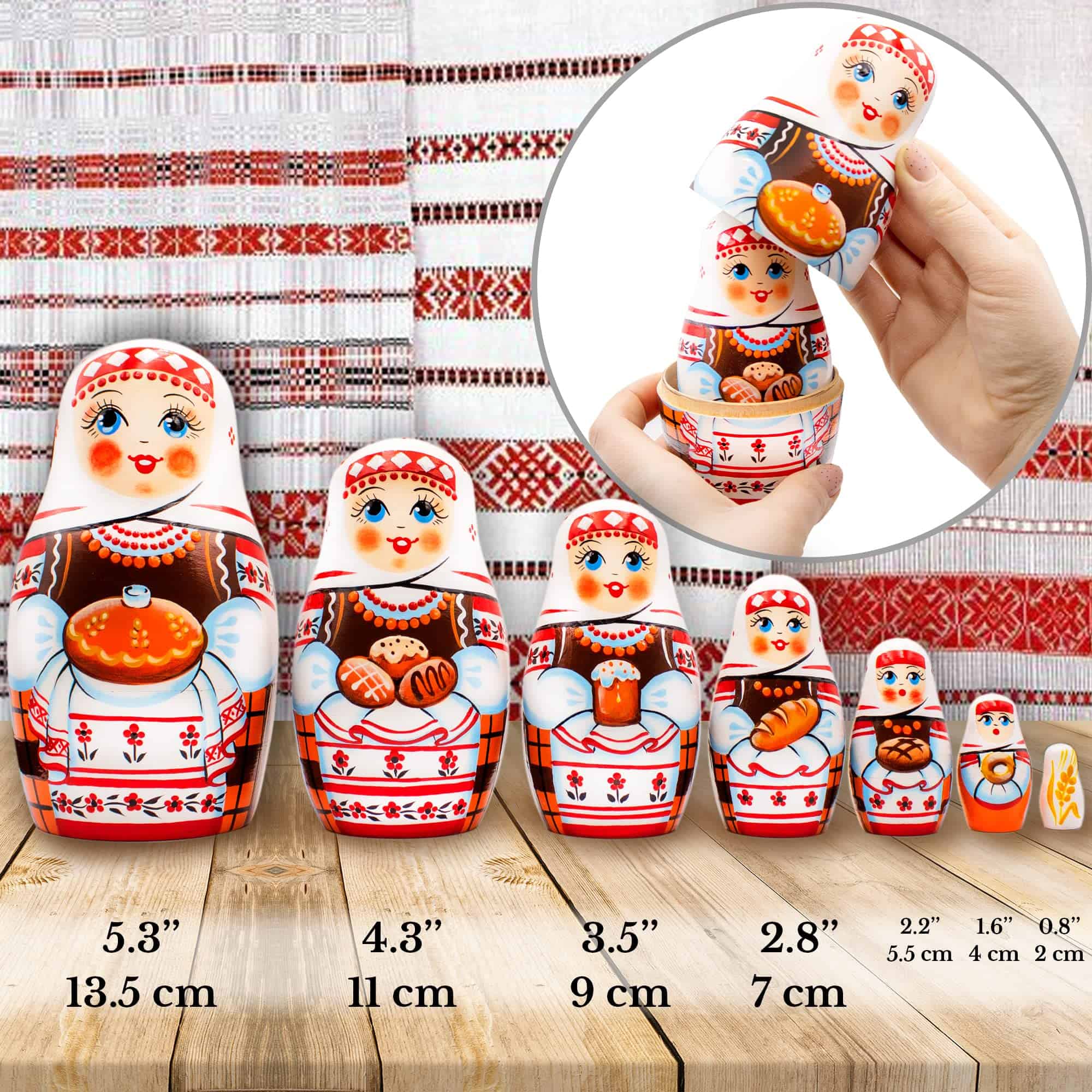 Conjunto de 7 muñecas rusas AEVVV - Muñecas Matryoshka en - Imagen 4