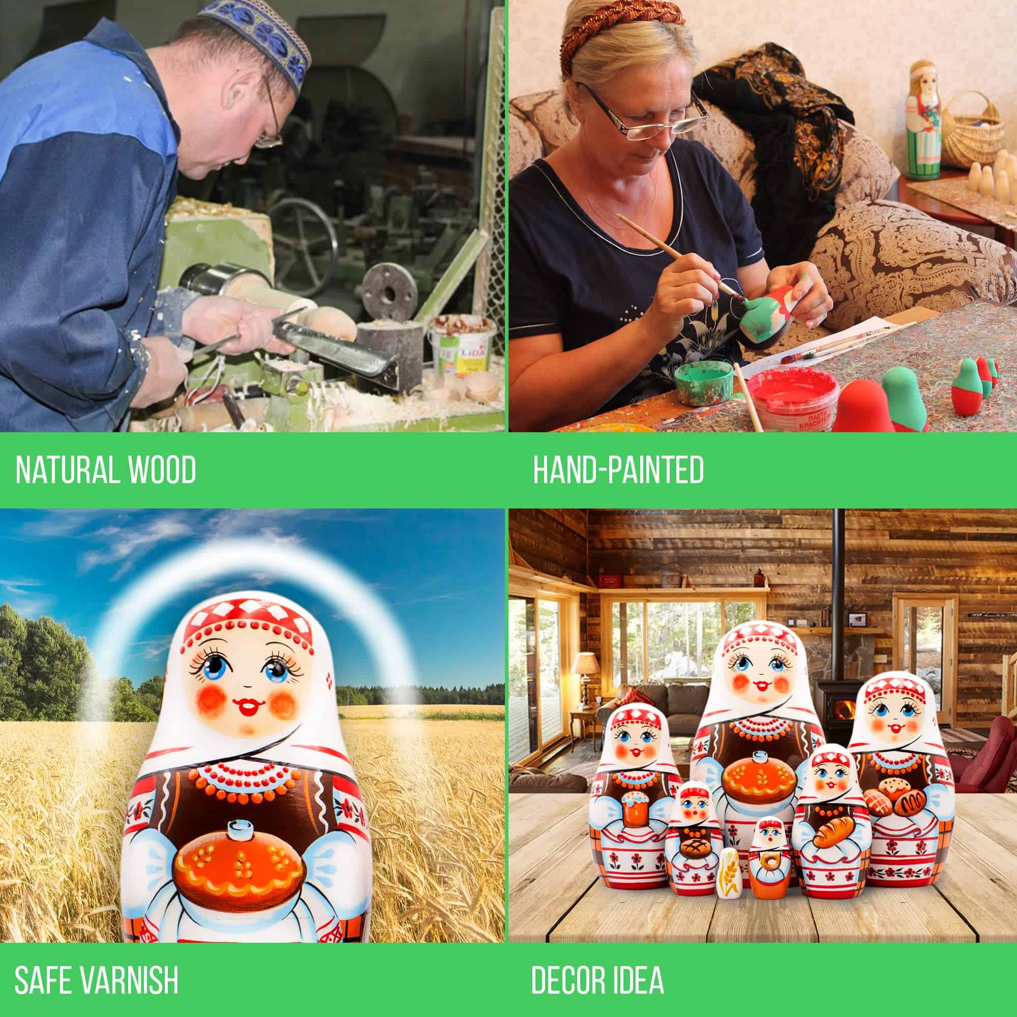 Conjunto de 7 muñecas rusas AEVVV - Muñecas Matryoshka en - Imagen 5