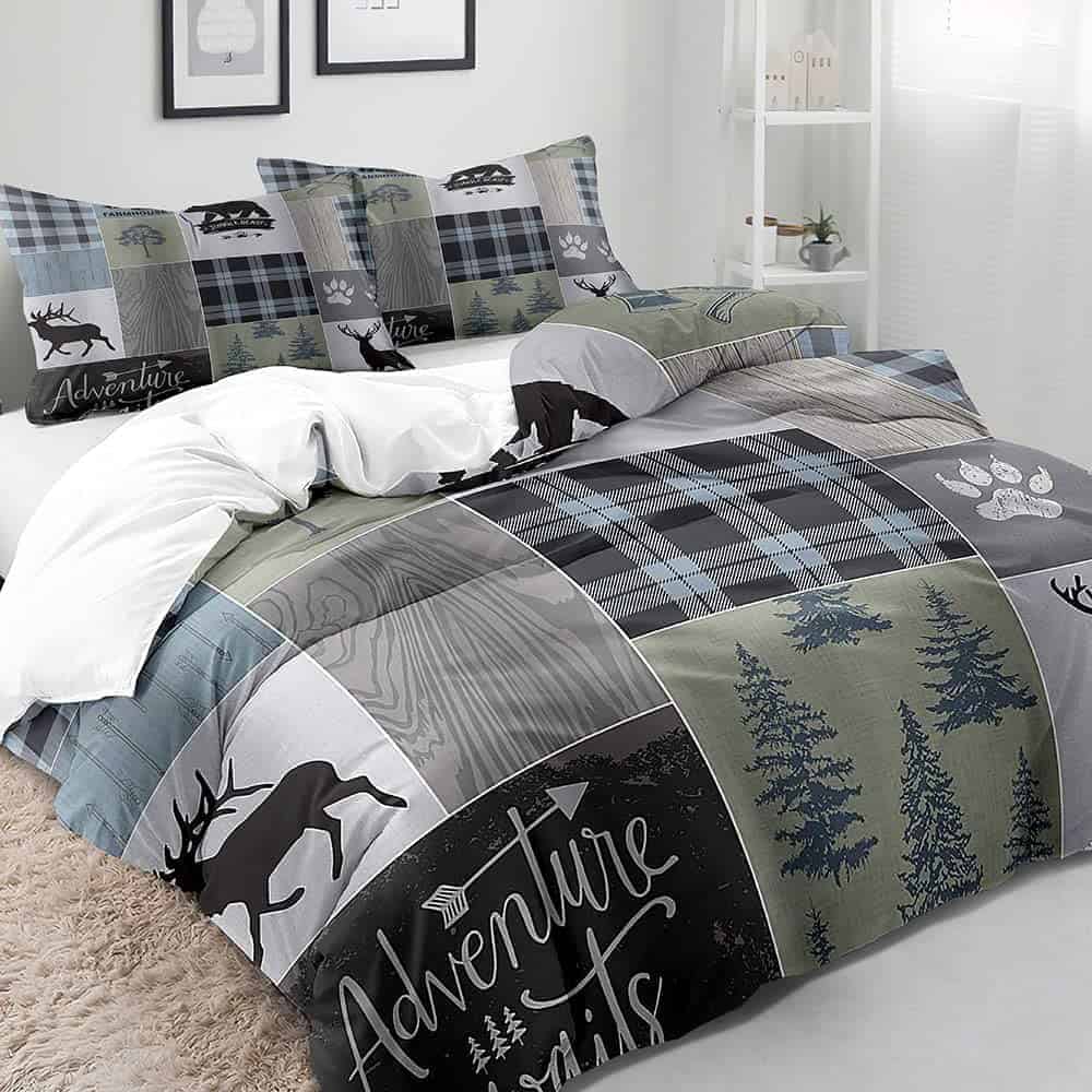 Juego de Cama 3 Piezas Oso Negro Ciervo, Funda de Edredón - Imagen 4