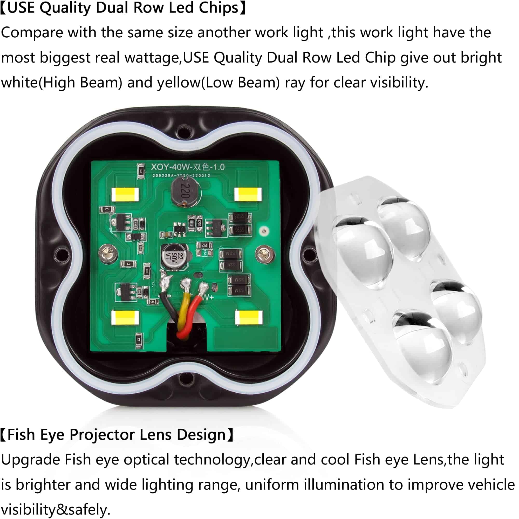 Luces LED SUFEMOTEC de Doble Color Amarillo Blanco Luces de - Imagen 5