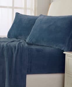 Juego de sábanas de franela ultrasuave con bolsillos extra