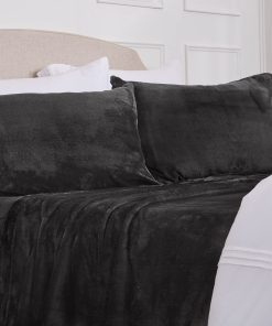 Juego de sábanas de microfelpa NY Loft -Negro