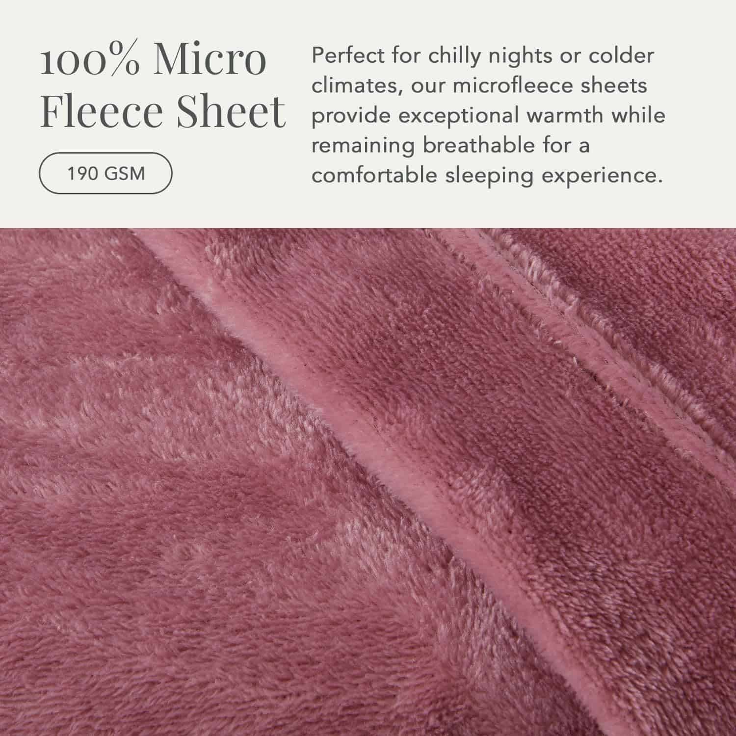 Juego de Sábanas de Micro Fleece Ultra Suave -Rosa - Imagen 6