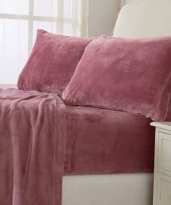 Juego de Sábanas de Micro Fleece Ultra Suave -Rosa