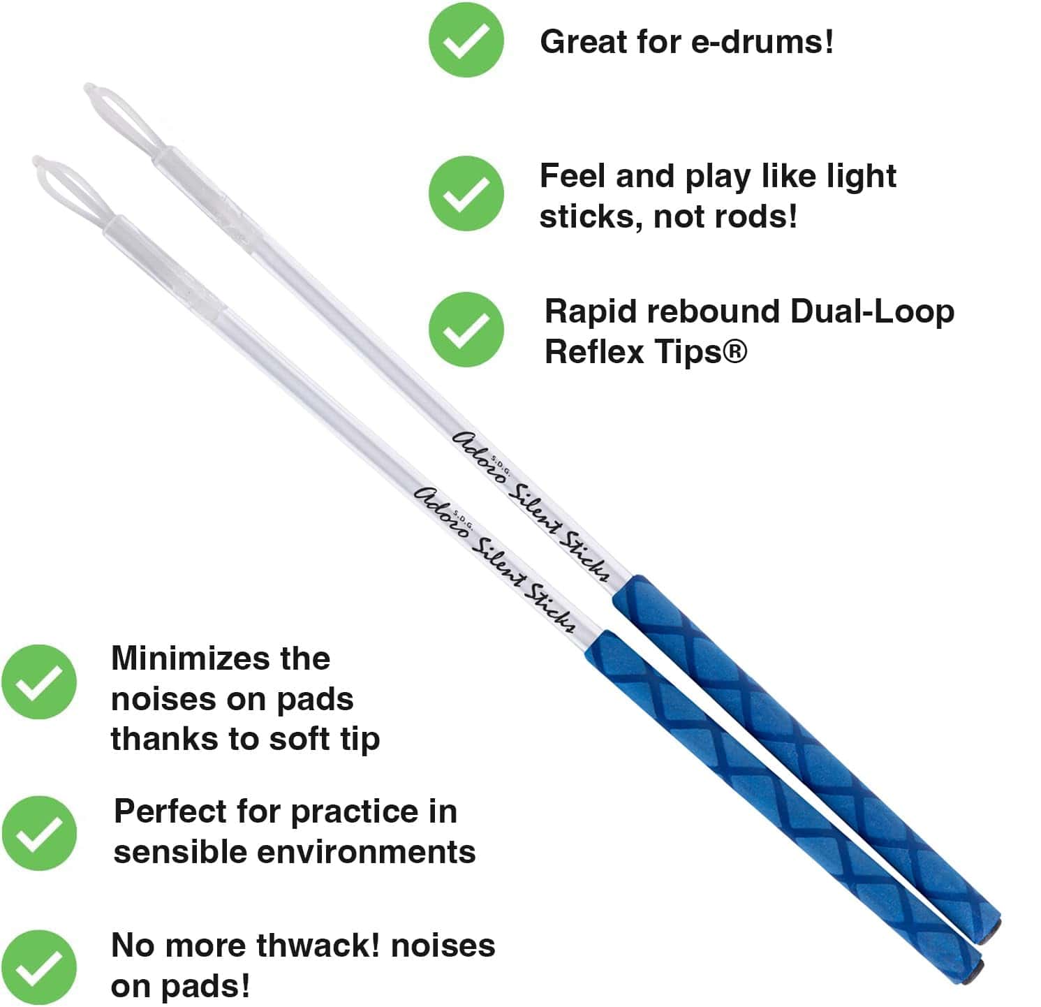 Adoro Silent e Sticks & Bass Drum Beater para Set de - Imagen 4