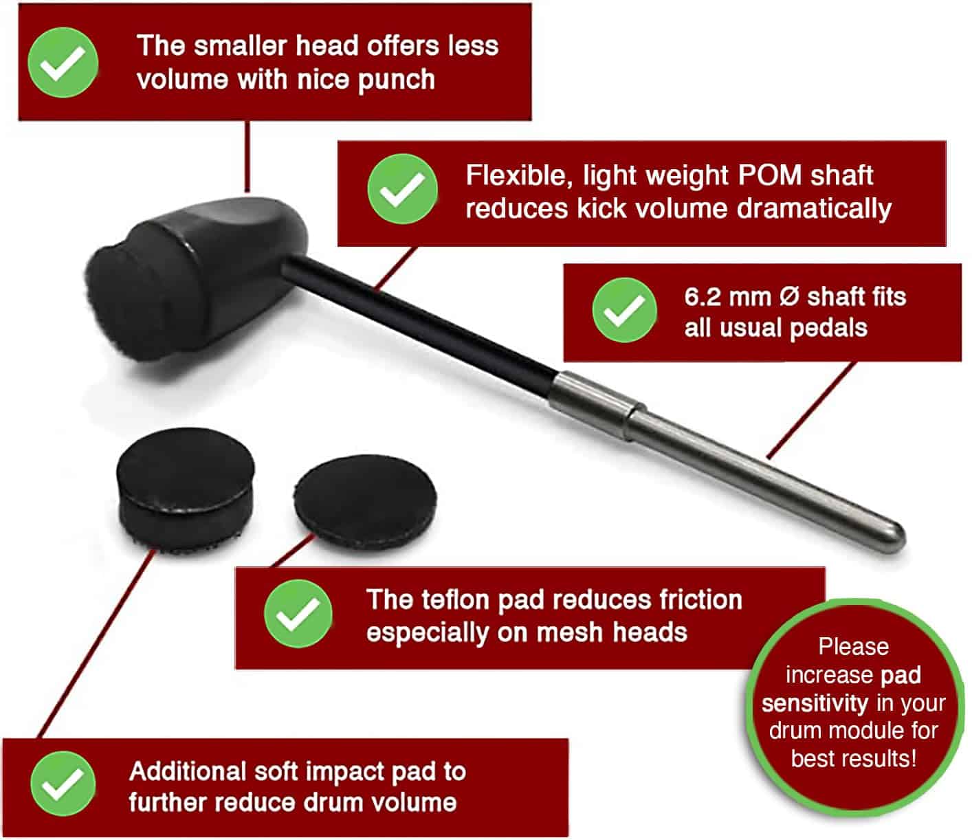 Adoro Silent e Sticks & Bass Drum Beater para Set de - Imagen 3