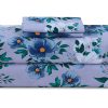 Juego de Sábanas de 300 Hilos de Algodón -Azul Floral