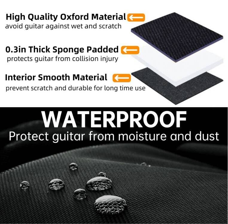 Estuche de Guitarra Acústica GIGKOUKI de 3/4 Tamaño de 36 - Imagen 6