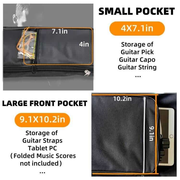 Estuche de Guitarra Acústica GIGKOUKI de 3/4 Tamaño de 36 - Imagen 8