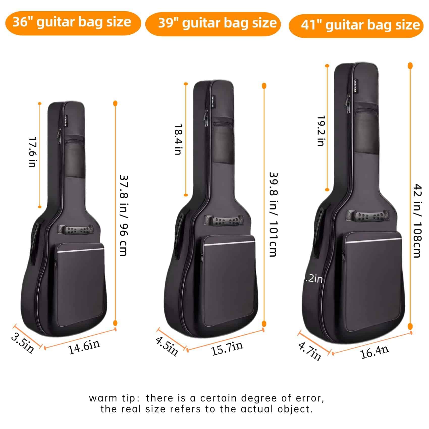 Estuche de Guitarra Acústica GIGKOUKI de 3/4 Tamaño de 36 - Imagen 4