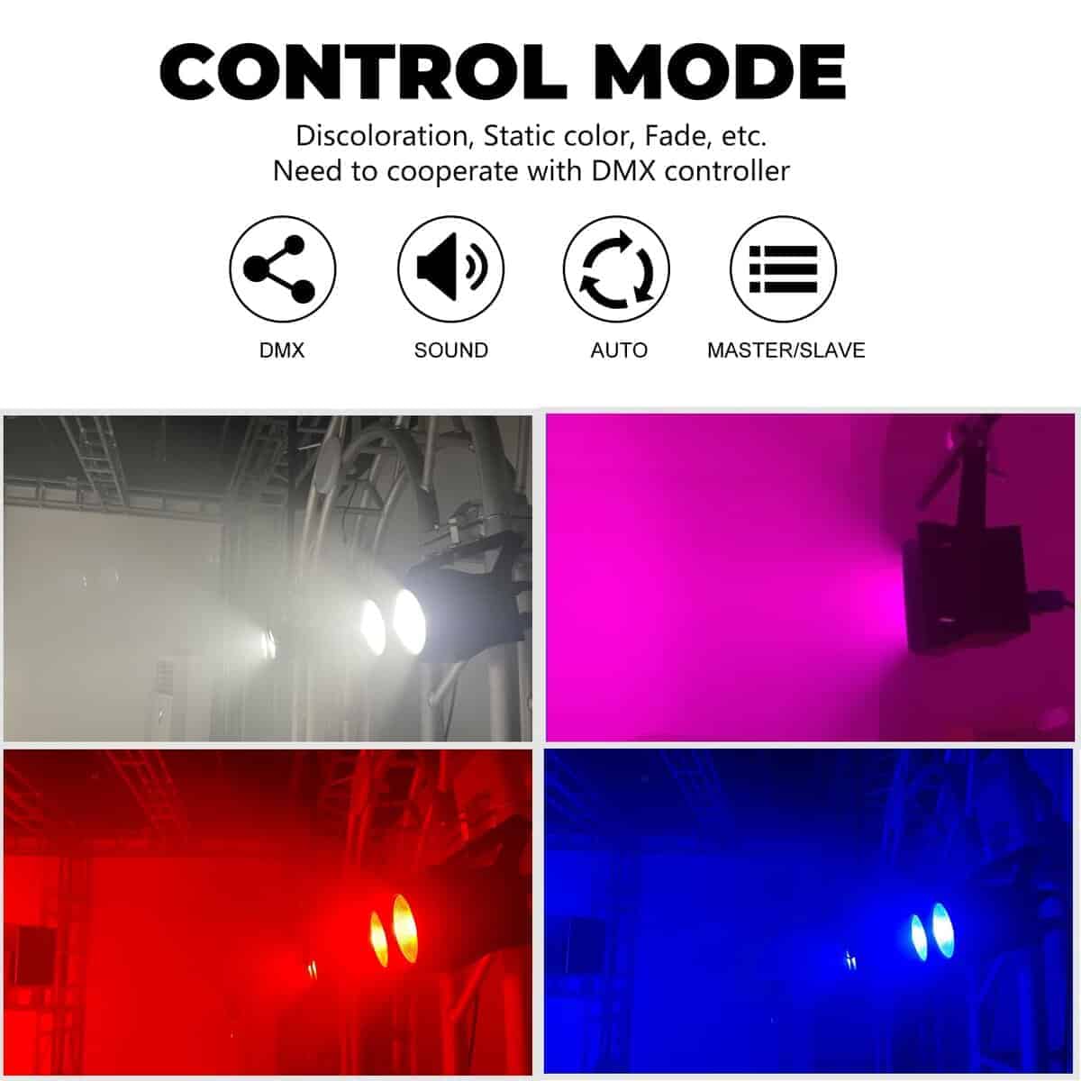 Luces Par COB para Escenario 2-Ojos LED Blinder Fresnel - Imagen 5