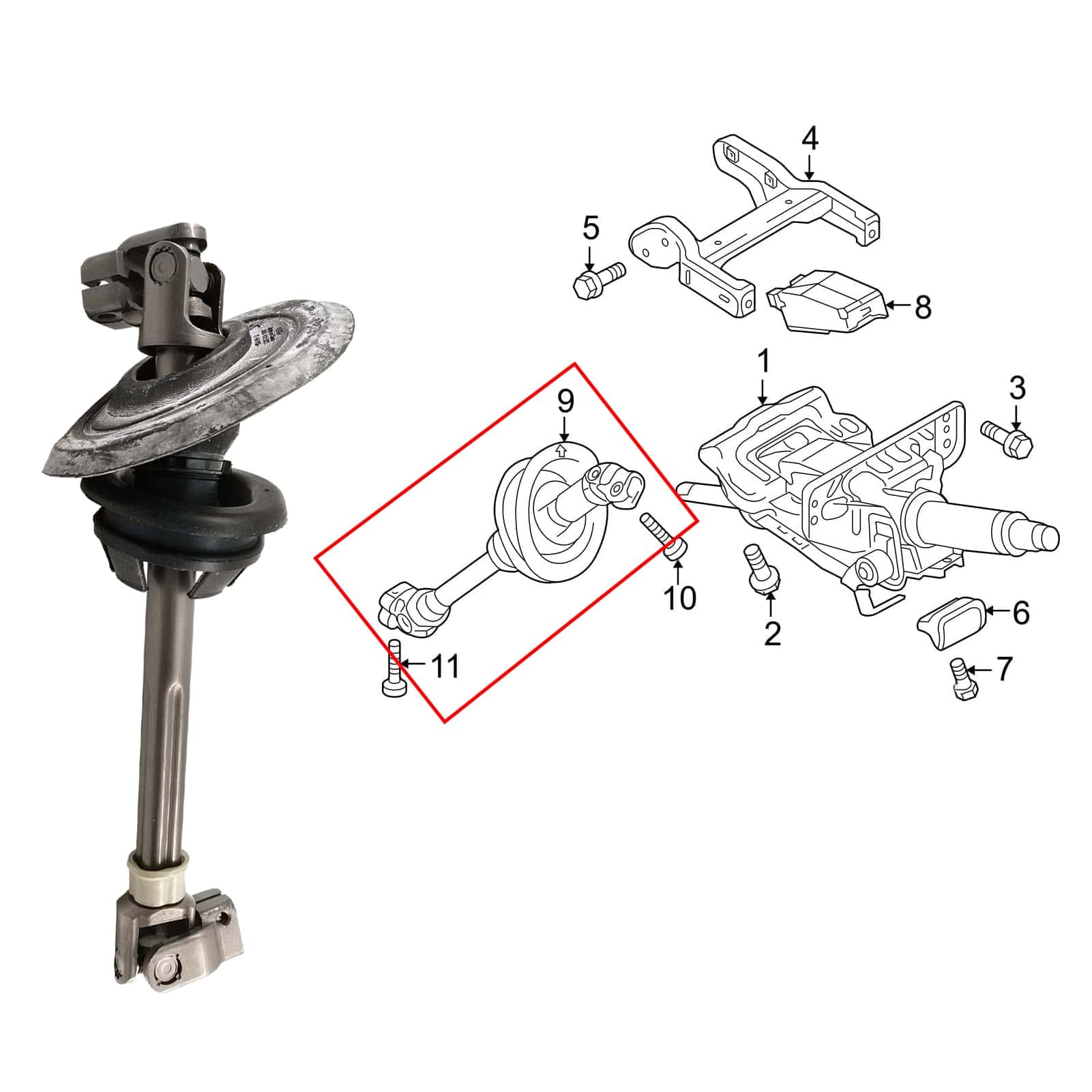 GaeaAuto 8R1419753H Eje de Dirección Intermedio para Audi - Imagen 4