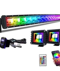 Luz de Barra LED Curva RGBW de 52 pulgadas 300W con Anillo